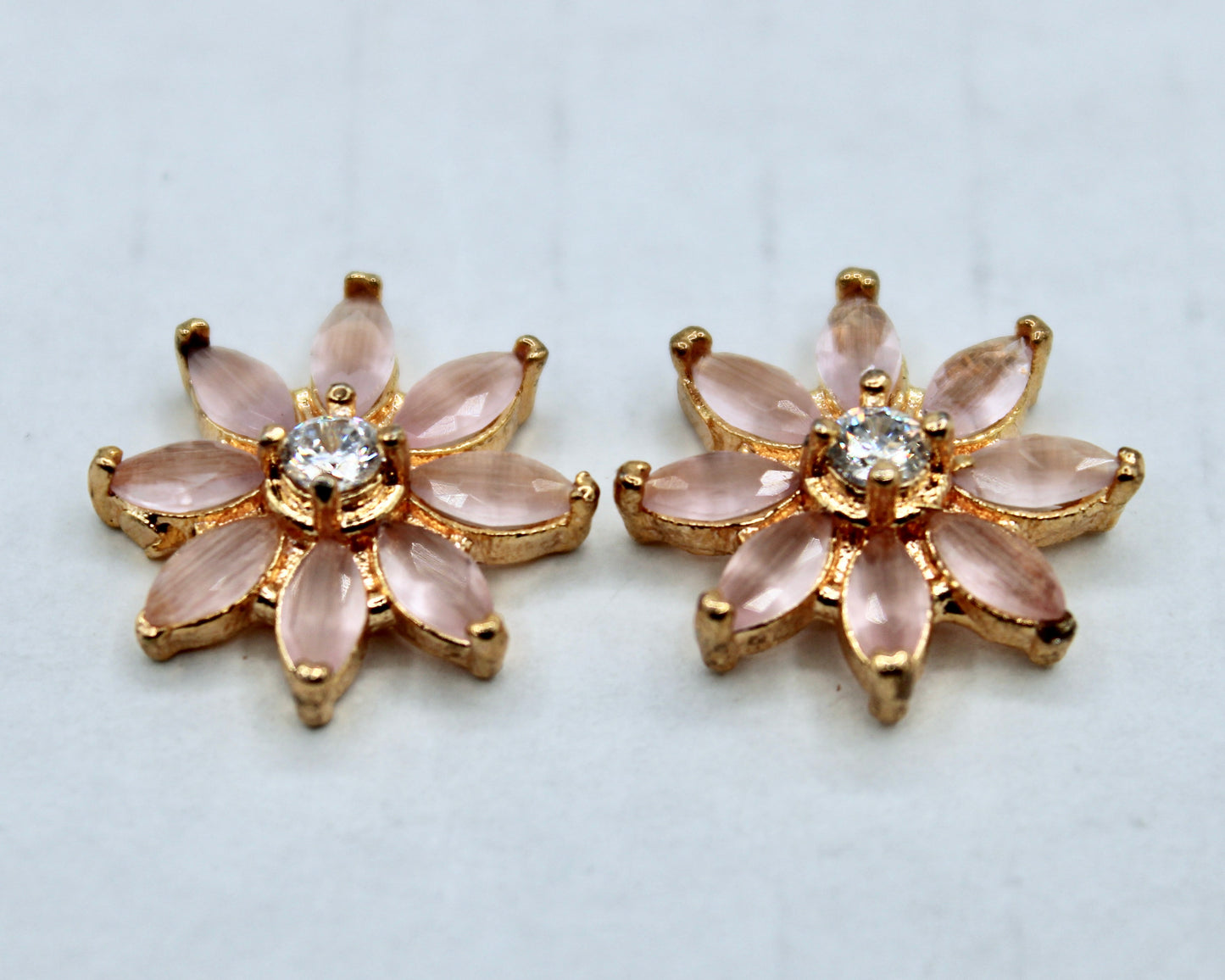 Marquis-Cut Floral Cubic Zirconia Studs - E2319