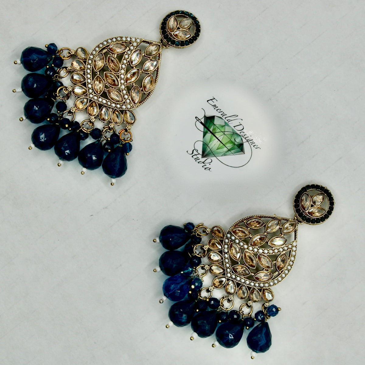 Traditional Kundan and Bead Earrings - E546