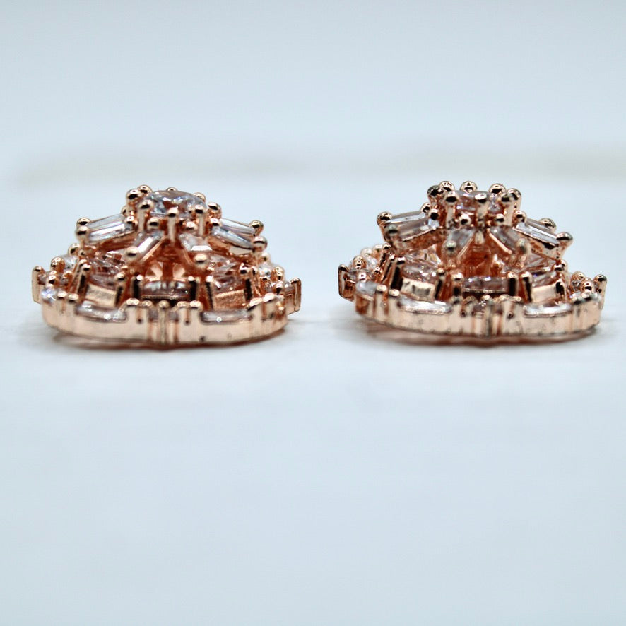Rose Gold Cubic Zirconia Studs - E2351
