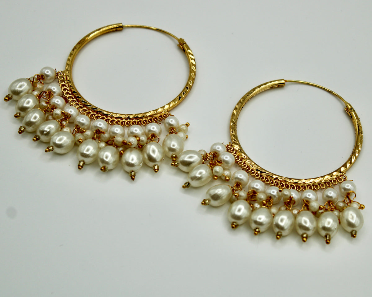 Faux Pearl Baali Earrings - E535