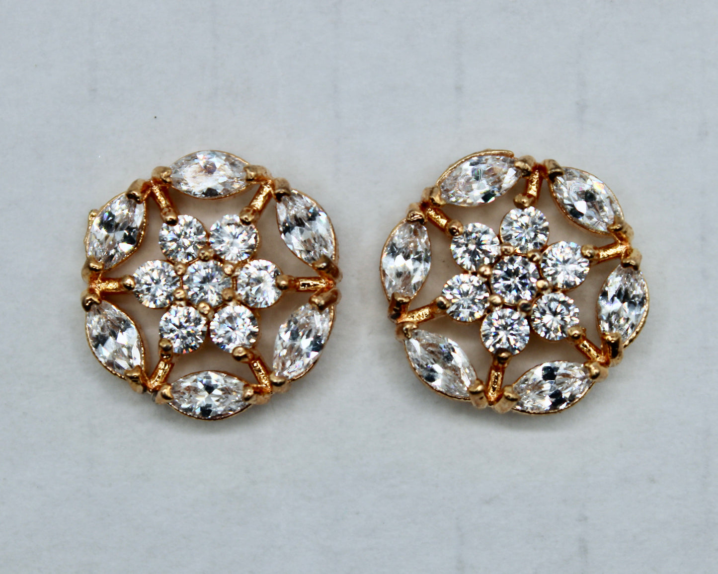 Floral Cubic Zirconia Studs - E2318