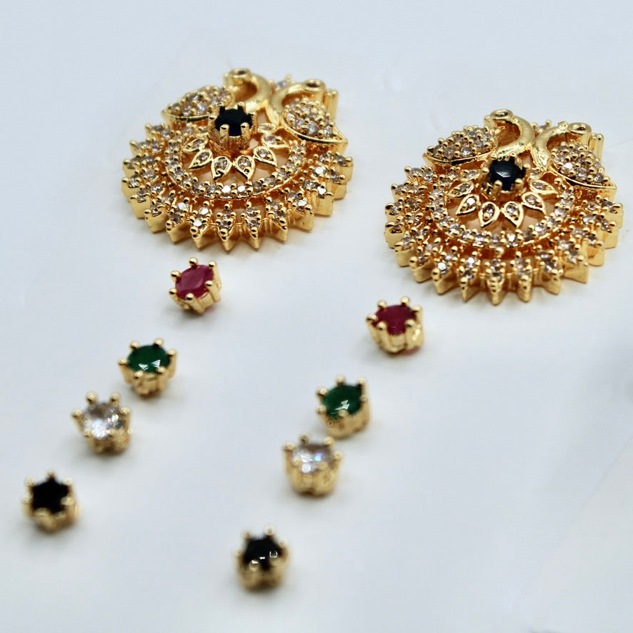 5-in-1 Cubic Zirconia Studs - E2348