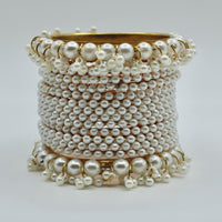 Faux Pearl Bangle Set - E500