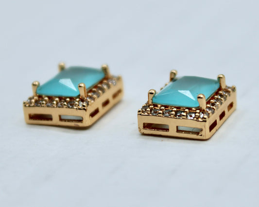 Princess-Cut Cubic Zirconia Studs - E2322