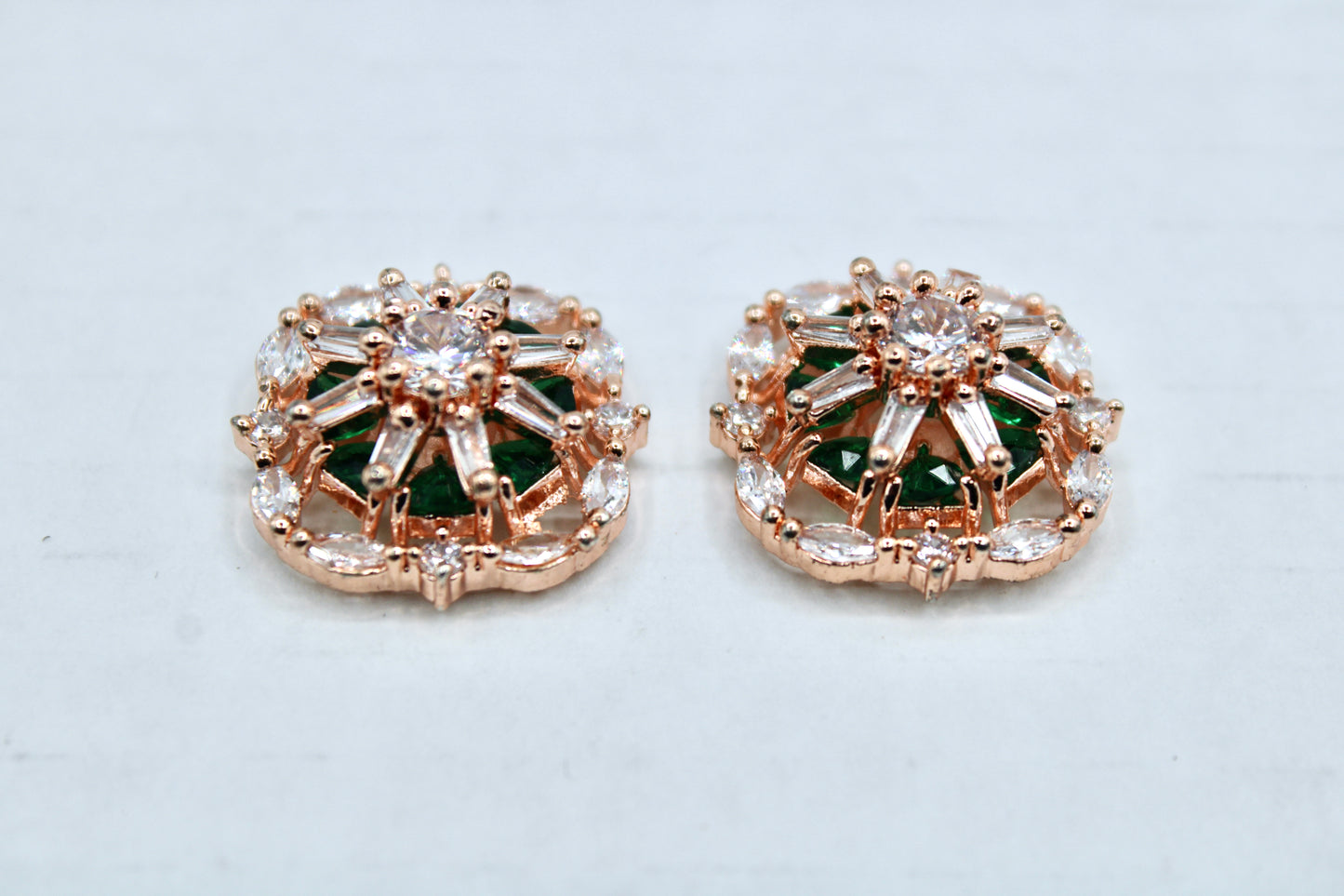 Rose Gold Cubic Zirconia Studs - E2351