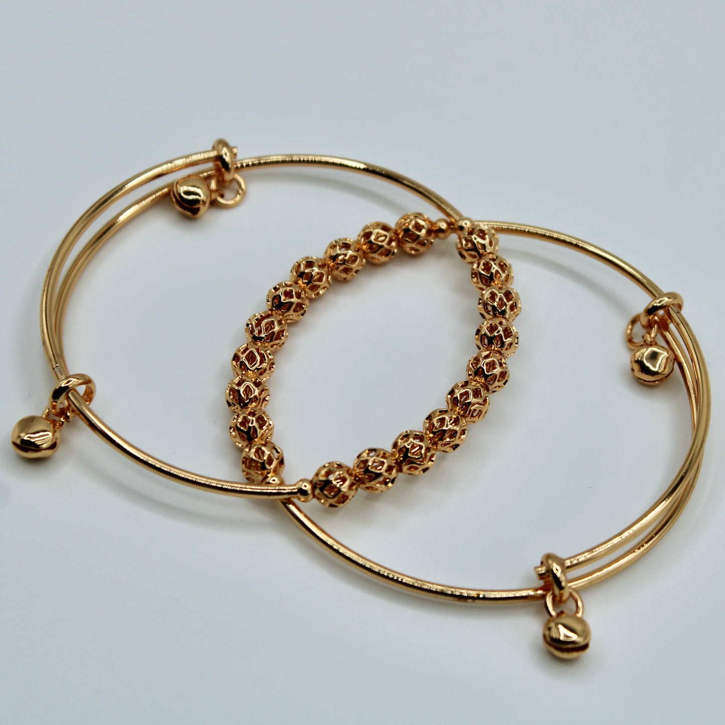 Golden Appliqué Bangles - E2234