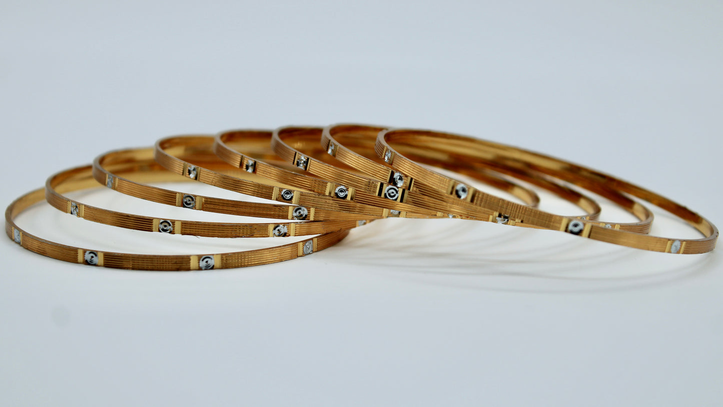 Studded Golden Bangle Set - E2269