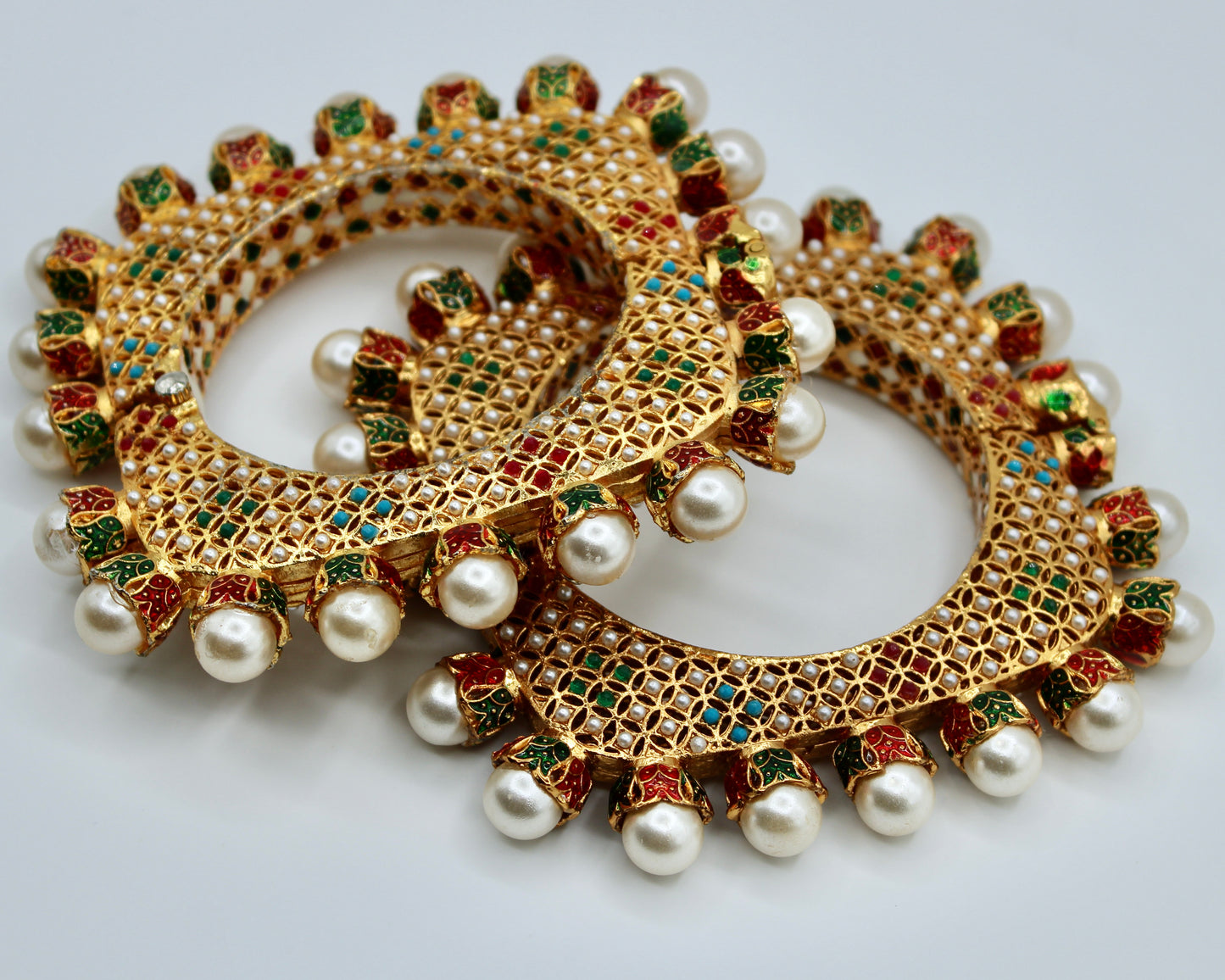 Rajisthani Jadao Kada with Nauratan Detailings - E2224