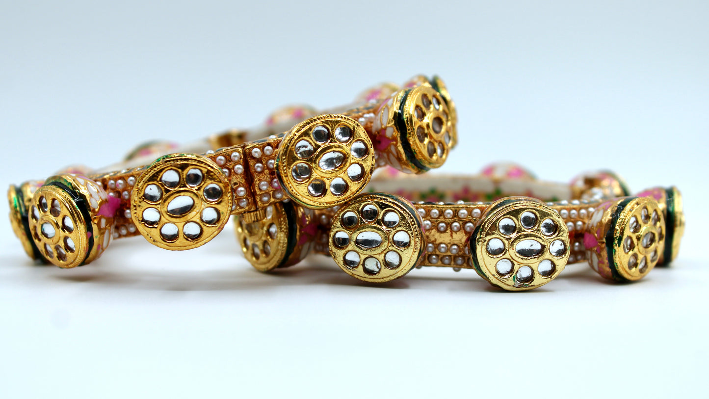 Hand-Made Rajisthani Meena Kari and Pearl Kada - E2214