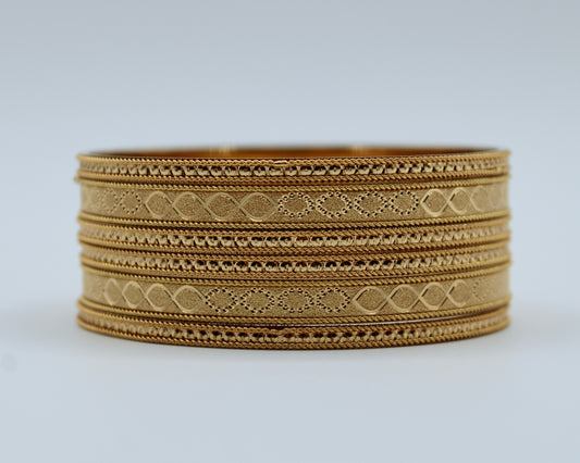 Traditional Golden Bangle and Kada Set - E2263
