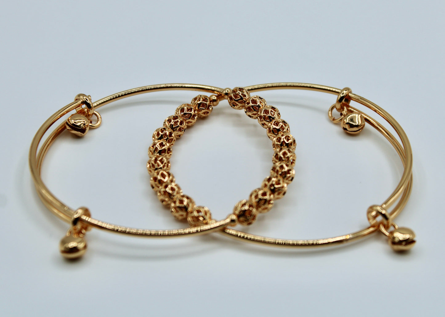 Golden Appliqué Bangles - E2234