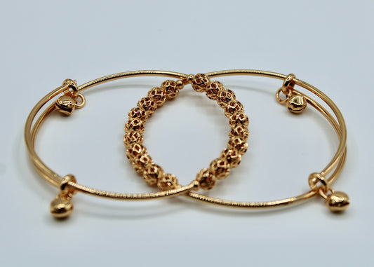 Golden Appliqué Bangles - E2234