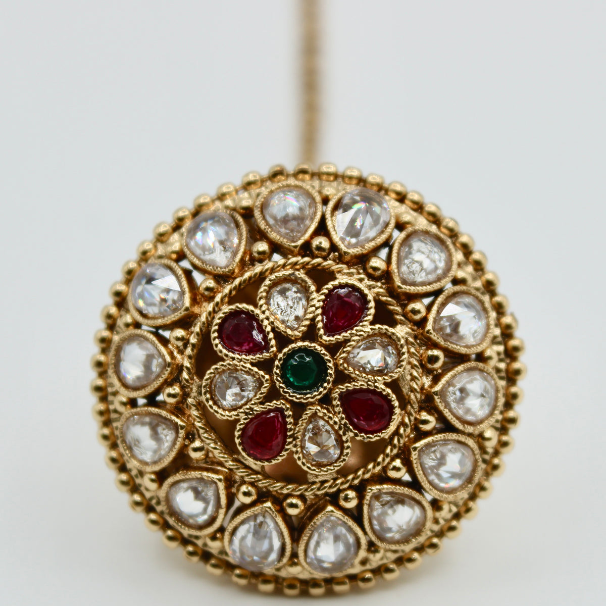 Kundan Rajistani Teeka with Bead Detailing- E530