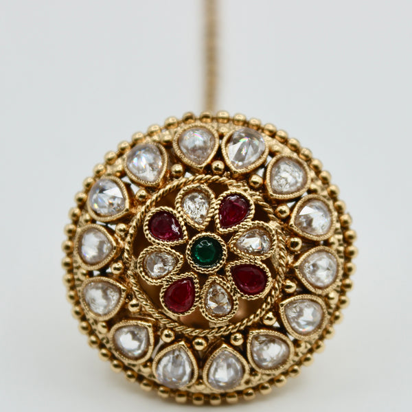 Kundan Rajistani Teeka with Bead Detailing- E530