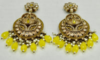 Kundan and Acrylic Bead Earrings - E552