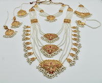 Gold-Plated and Semi-Precious Hyderabadi Bridal Set - E1133