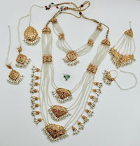 Gold-Plated and Semi-Precious Hyderabadi Bridal Set - E1133