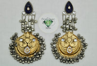 Ghungroo and Kundan Oxidized Earrings - E1152