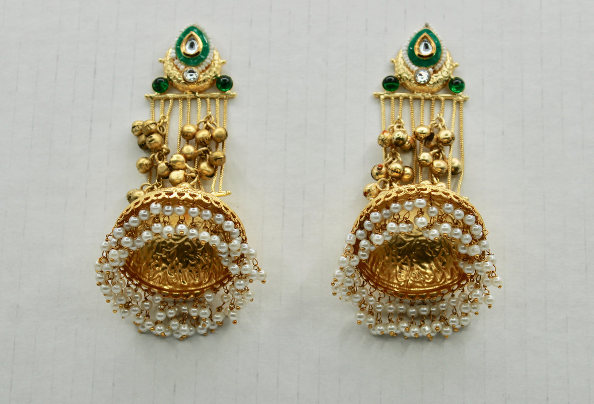 Ghungroo and Faux Pearl Jhumkis - E1123