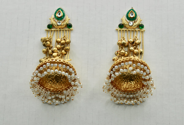 Ghungroo and Faux Pearl Jhumkis - E1123