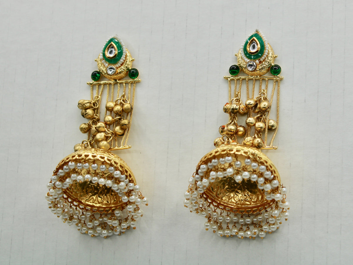 Ghungroo and Faux Pearl Jhumkis - E1123