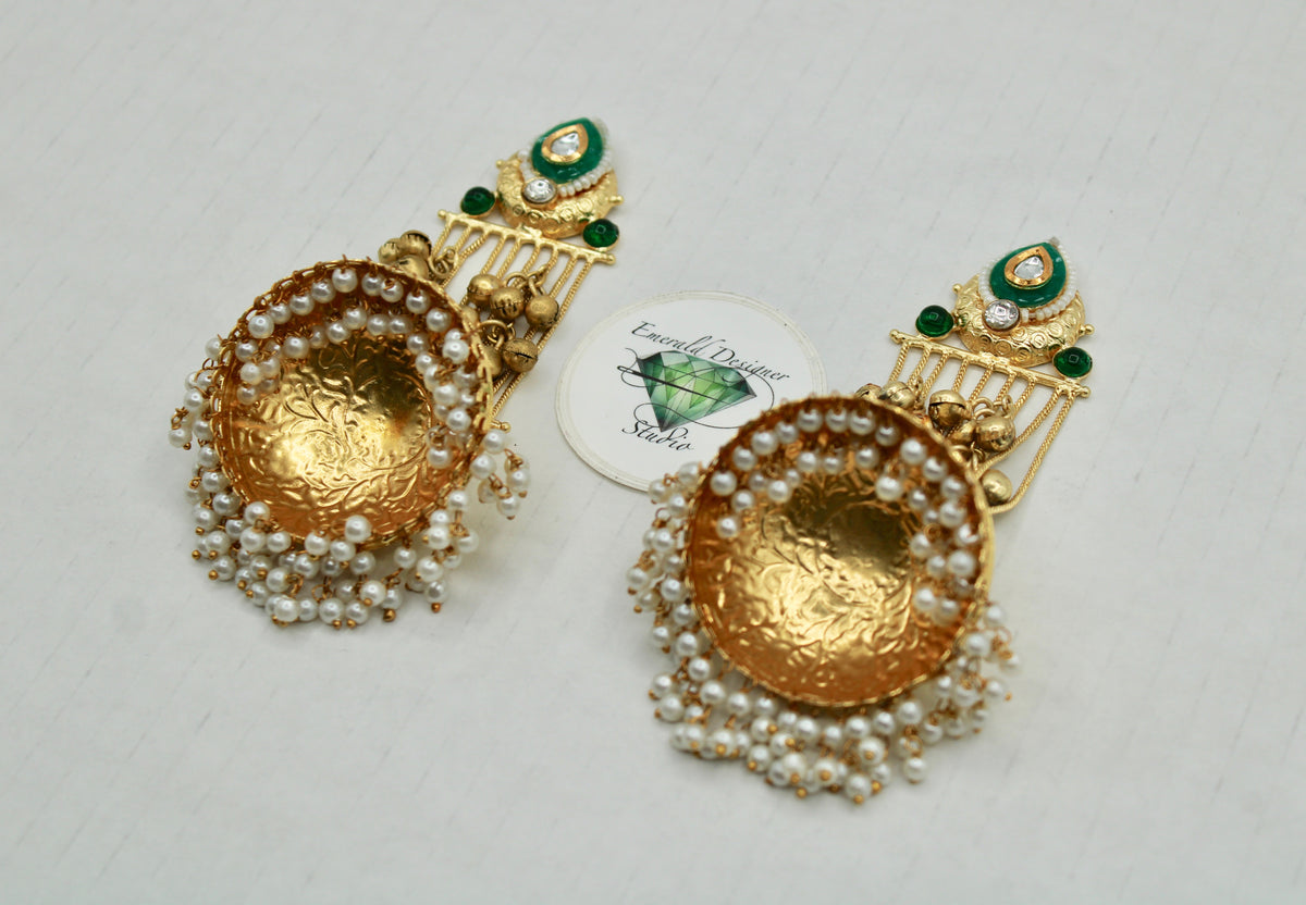 Ghungroo and Faux Pearl Jhumkis - E1123