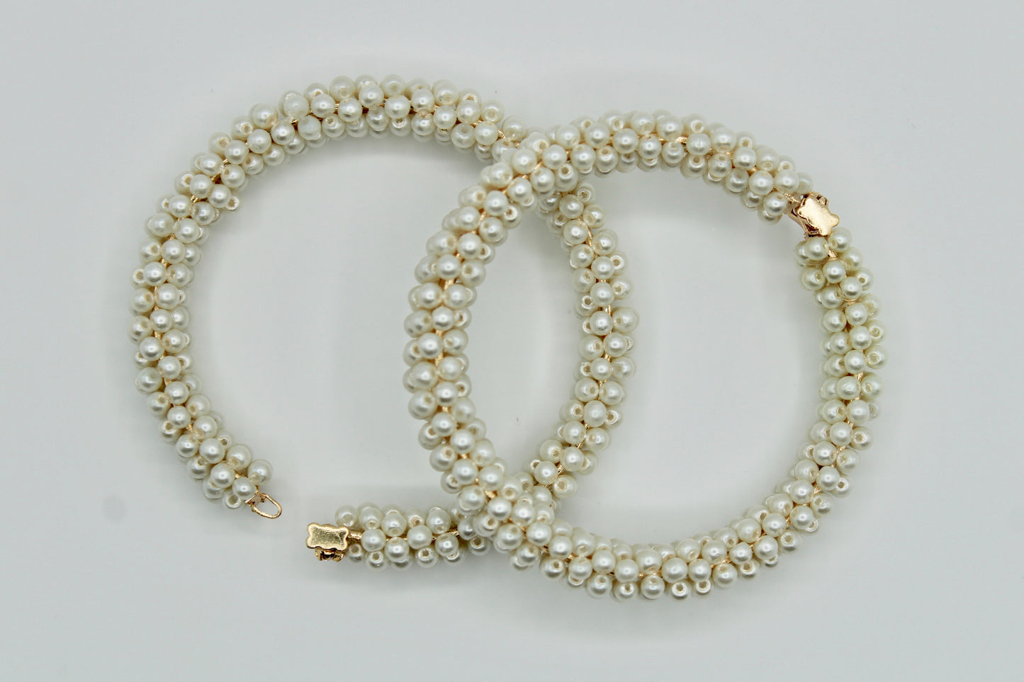 Faux Pearl Clasped Kada Pair - E1402