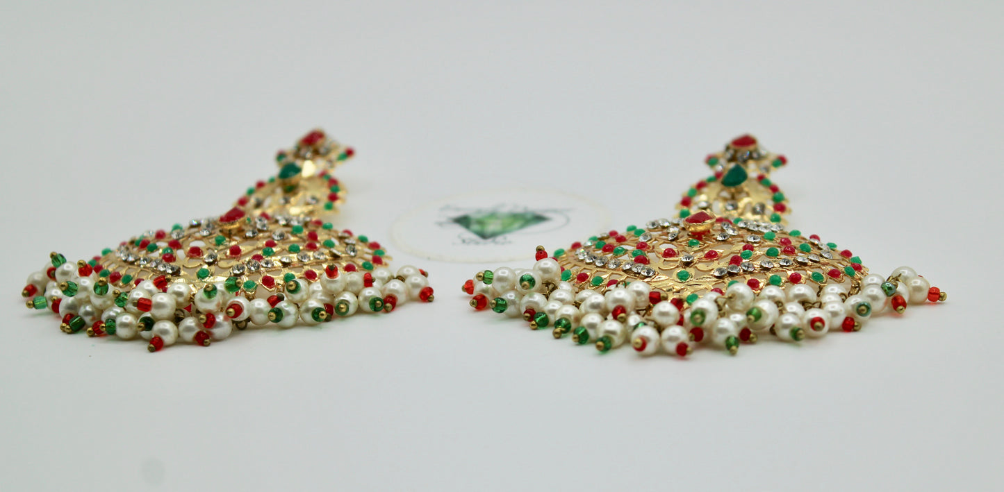 Hyderabadi Nauratan Earrings - E1296