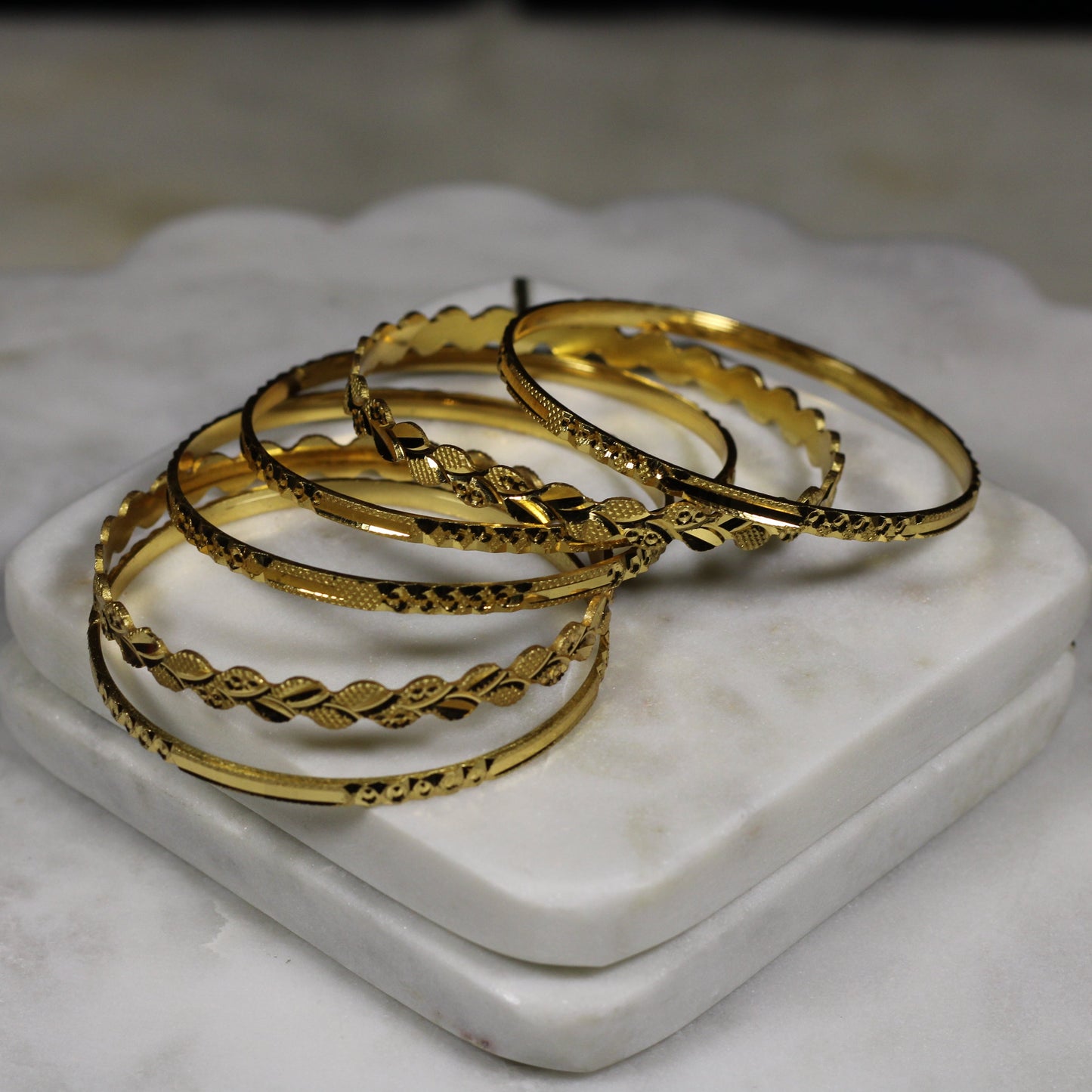 Gold-Plated Bangle Set - E1901