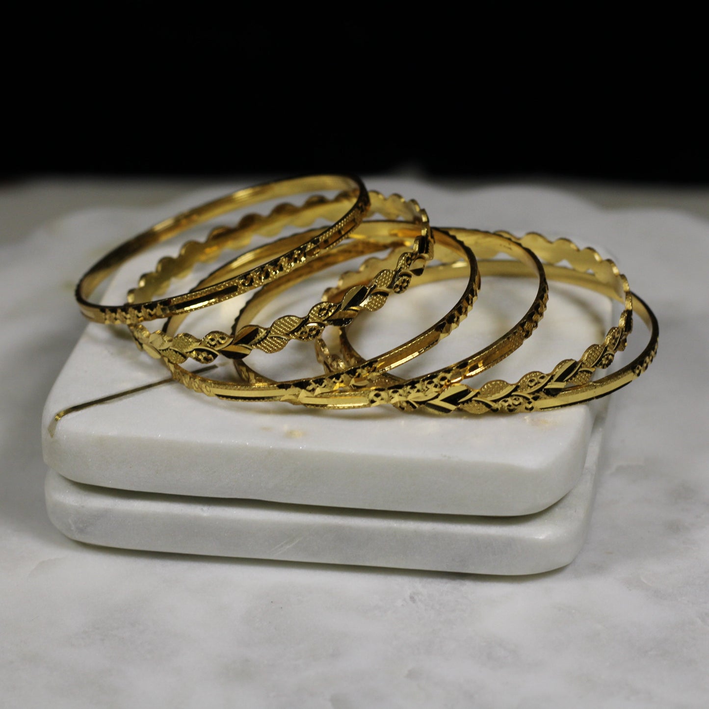Gold-Plated Bangle Set - E1901