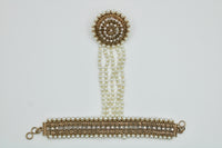 Faux Pearl Bracelet With Ring - E1176