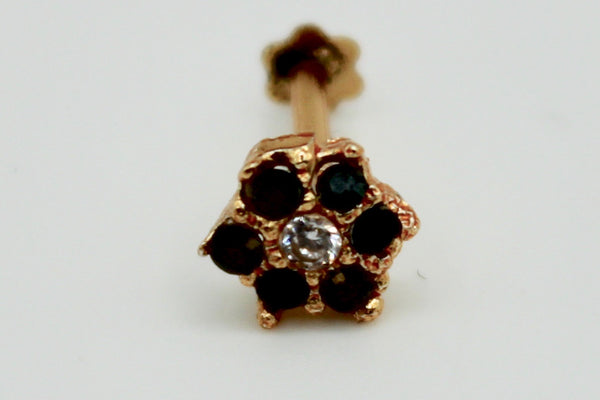 Floral Cubic Zirconia Nose Pin - E1625