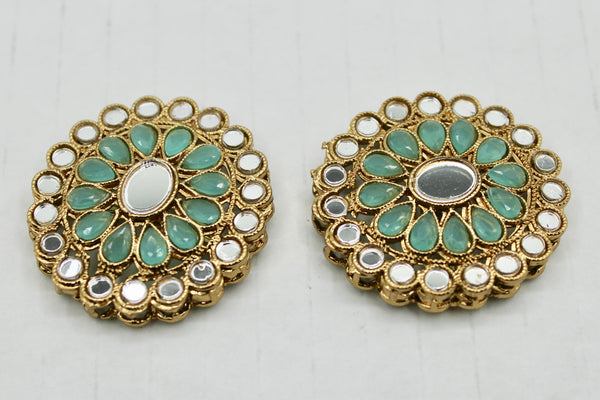 Faux Sheesha Kundan Studs - E1191