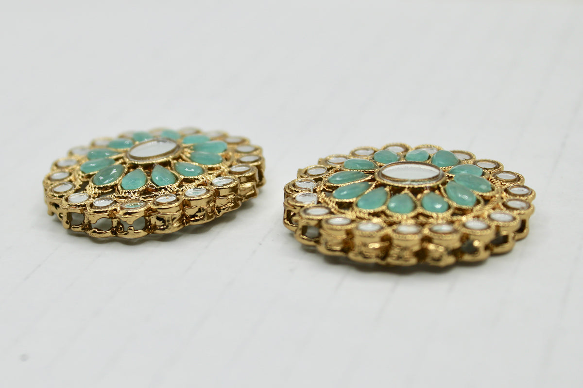 Faux Sheesha Kundan Studs - E1191