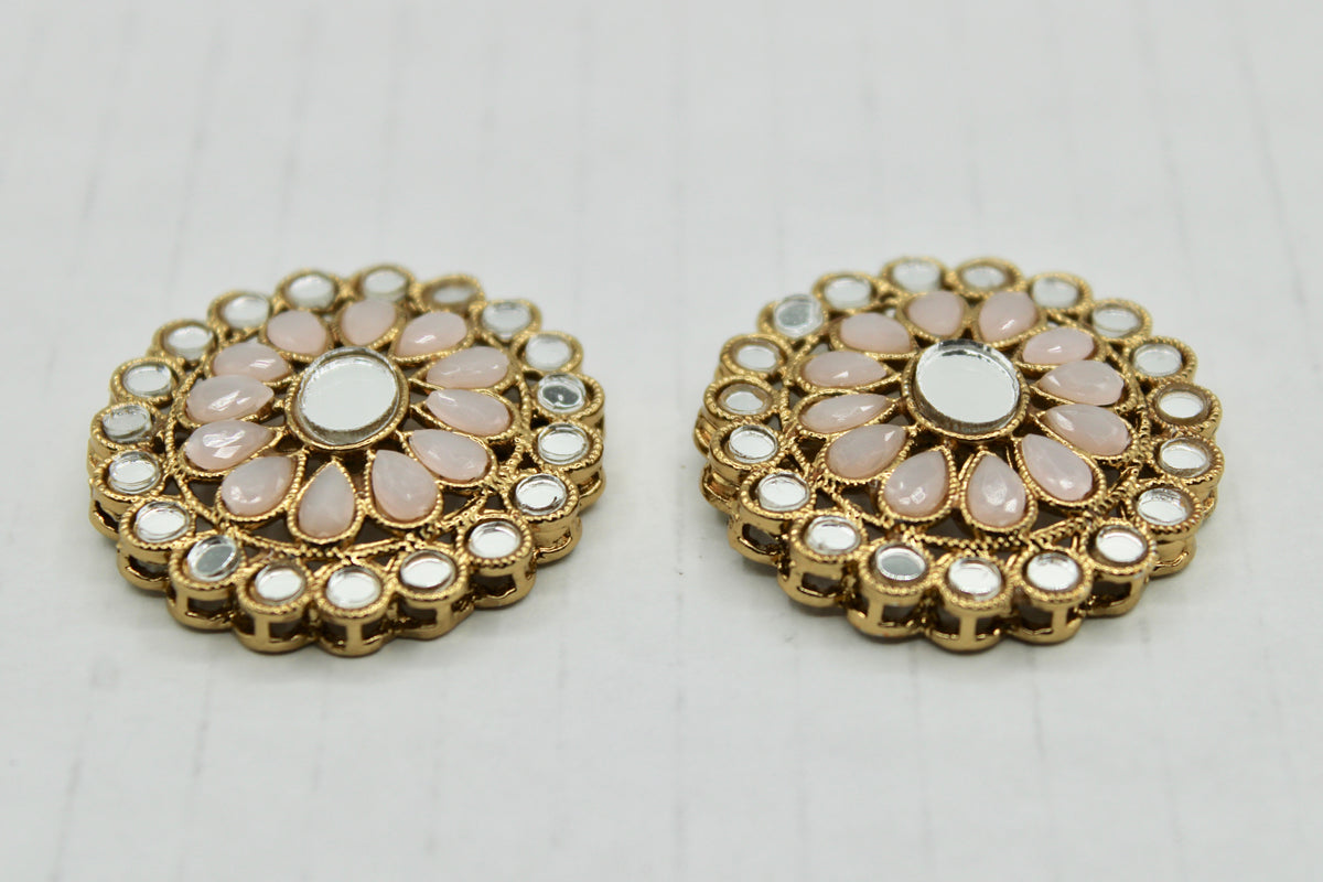 Faux Sheesha Kundan Studs - E1191