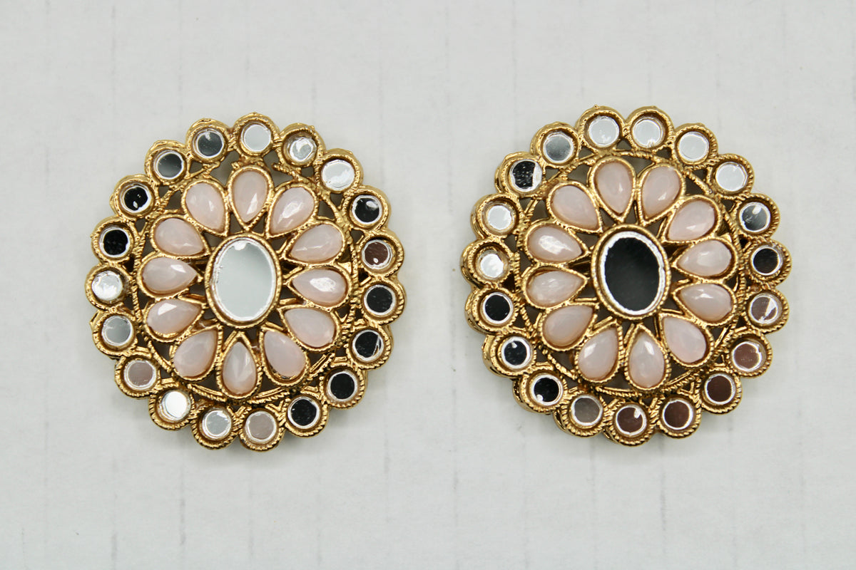 Faux Sheesha Kundan Studs - E1191