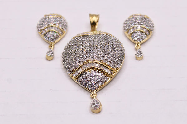 Cubic Zirconia Pendant Set - E873