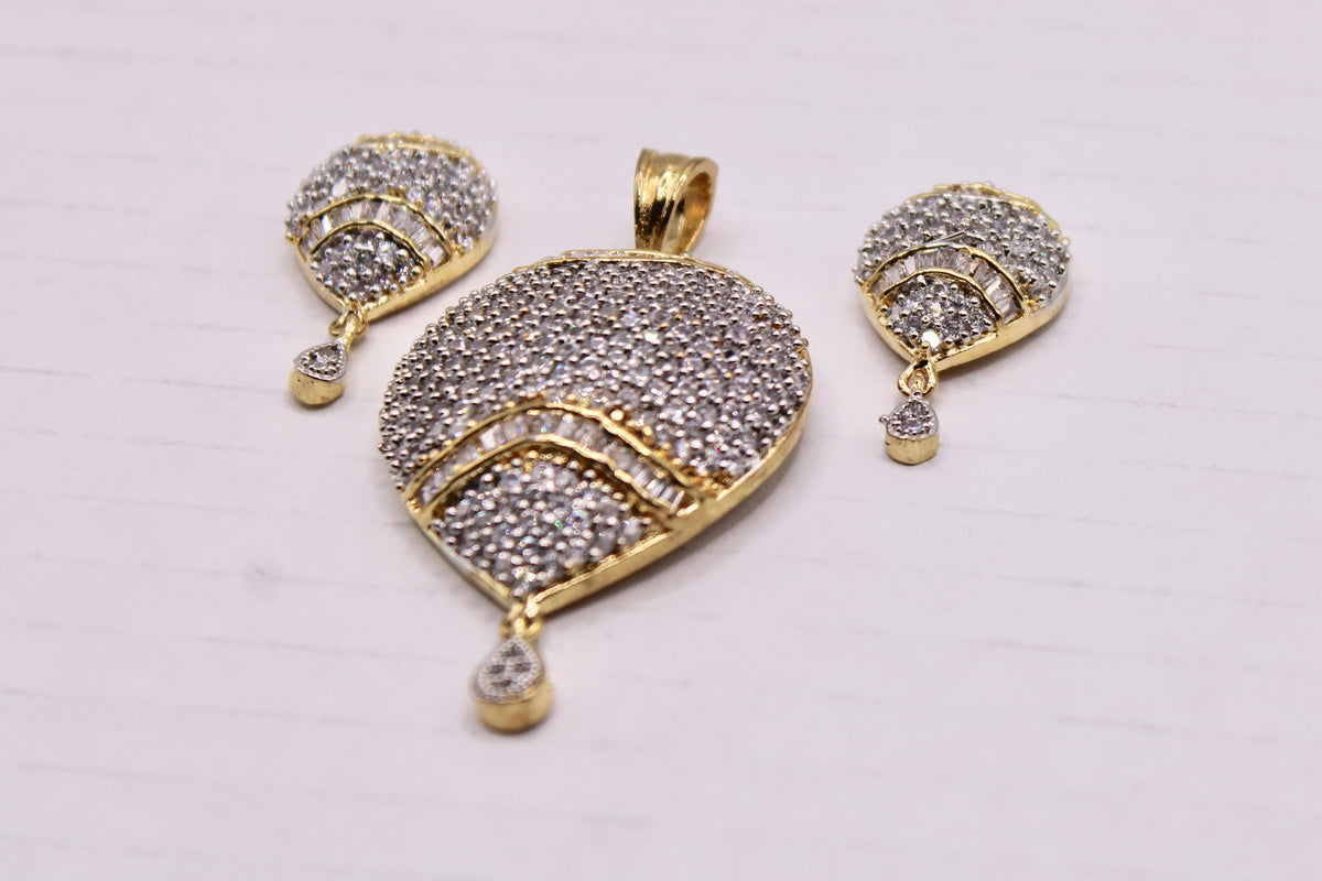 Cubic Zirconia Pendant Set - E873