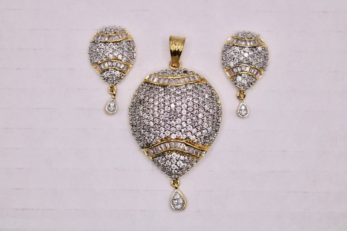 Cubic Zirconia Pendant Set - E873