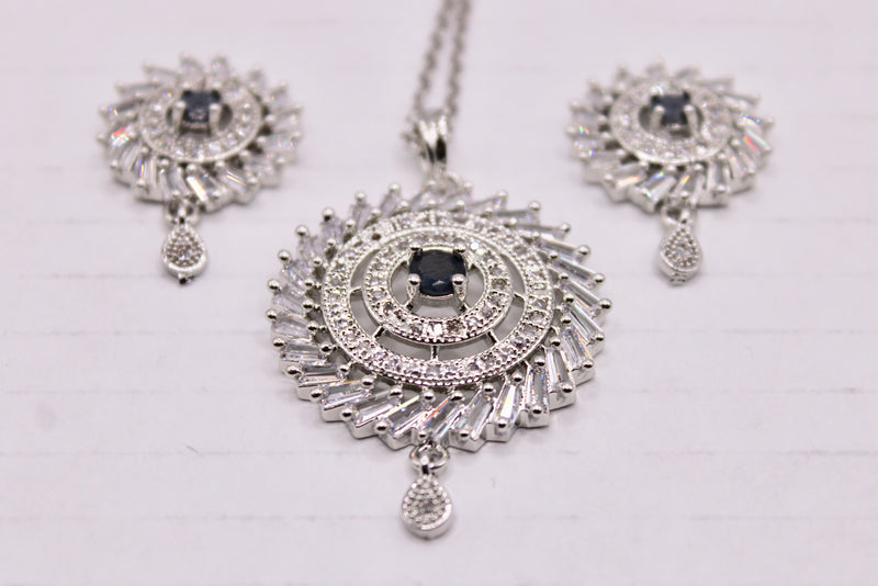 Cubic Zirconia Pendant Set - E869