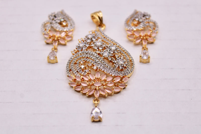 Cubic Zirconia Pendant Set - E863