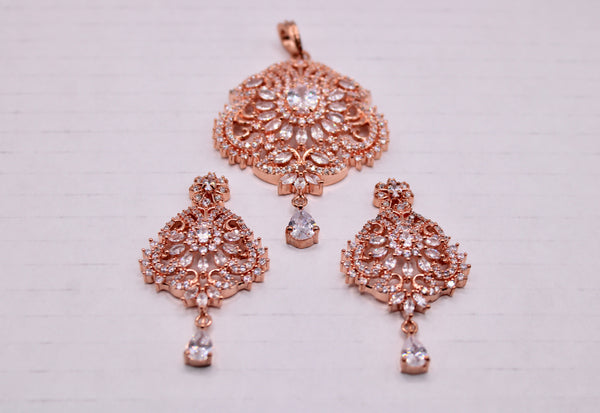 Cubic Zirconia Pendant Set - E876