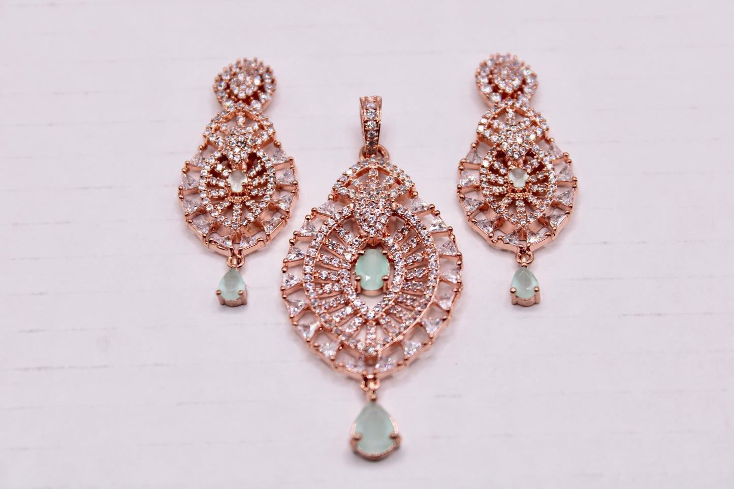 Cubic Zirconia Pendant Set - E868
