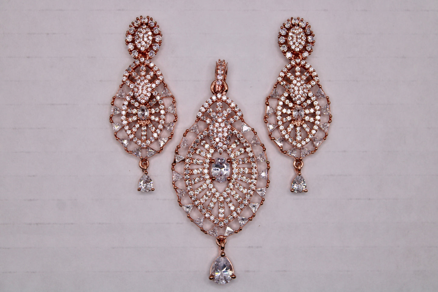 Cubic Zirconia Pendant Set - E868