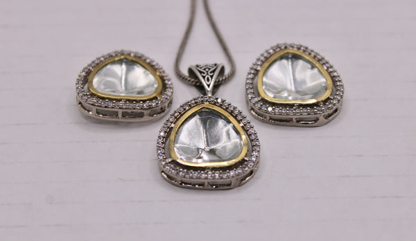 Cubic Zirconia Pendant Set - E864