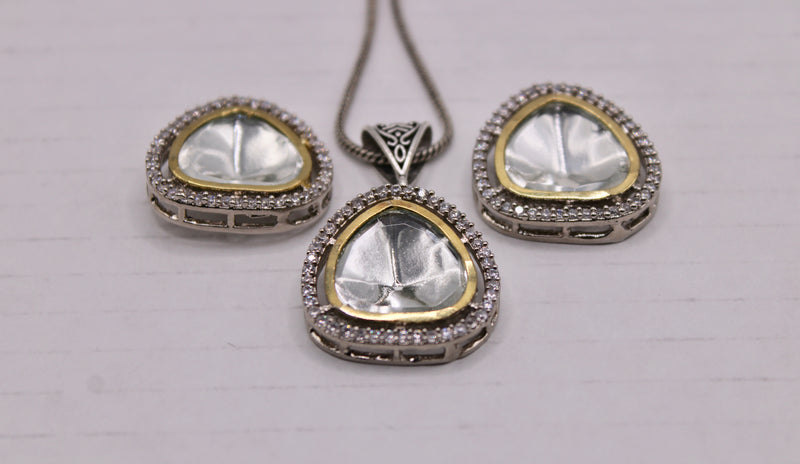 Cubic Zirconia Pendant Set - E864