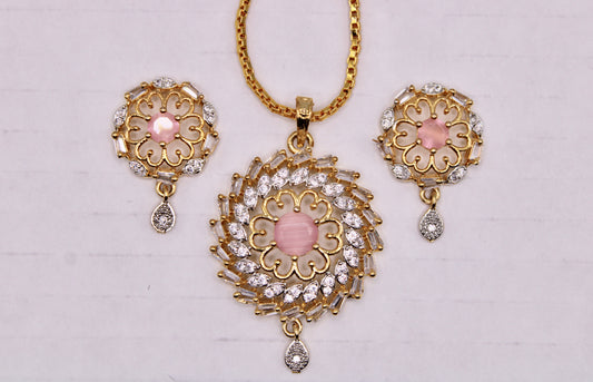 Cubic Zirconia Pendant Set - E891