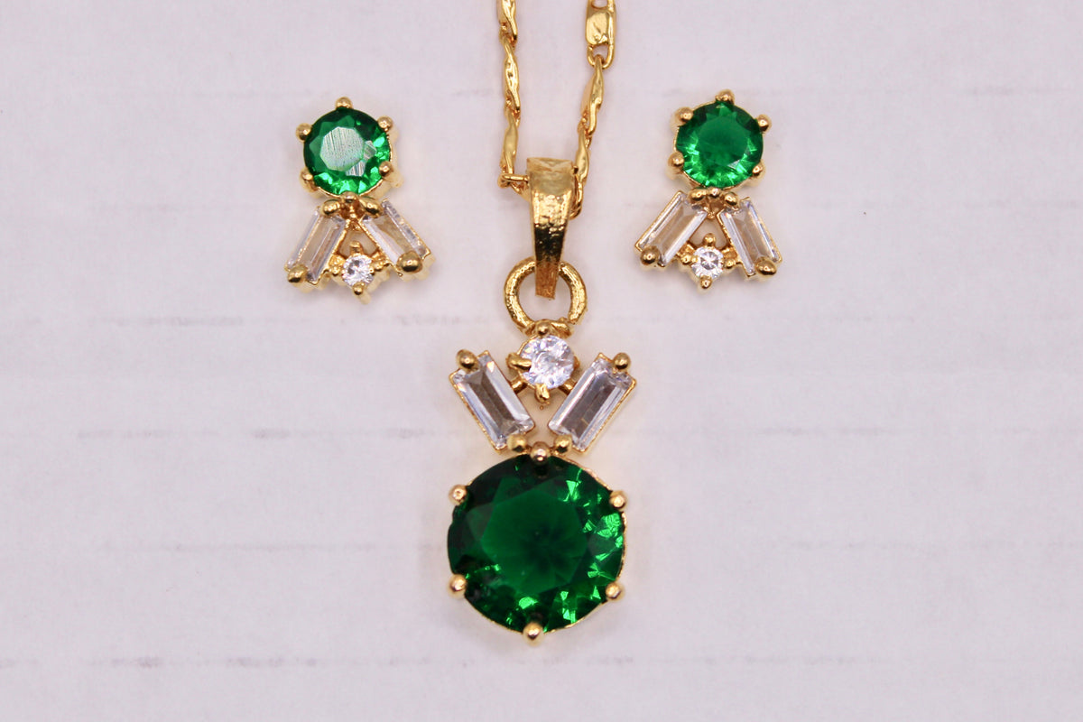 Cubic Zirconia Pendant Set - E1211