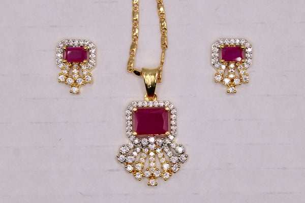 Cubic Zirconia Pendant Set - E1209