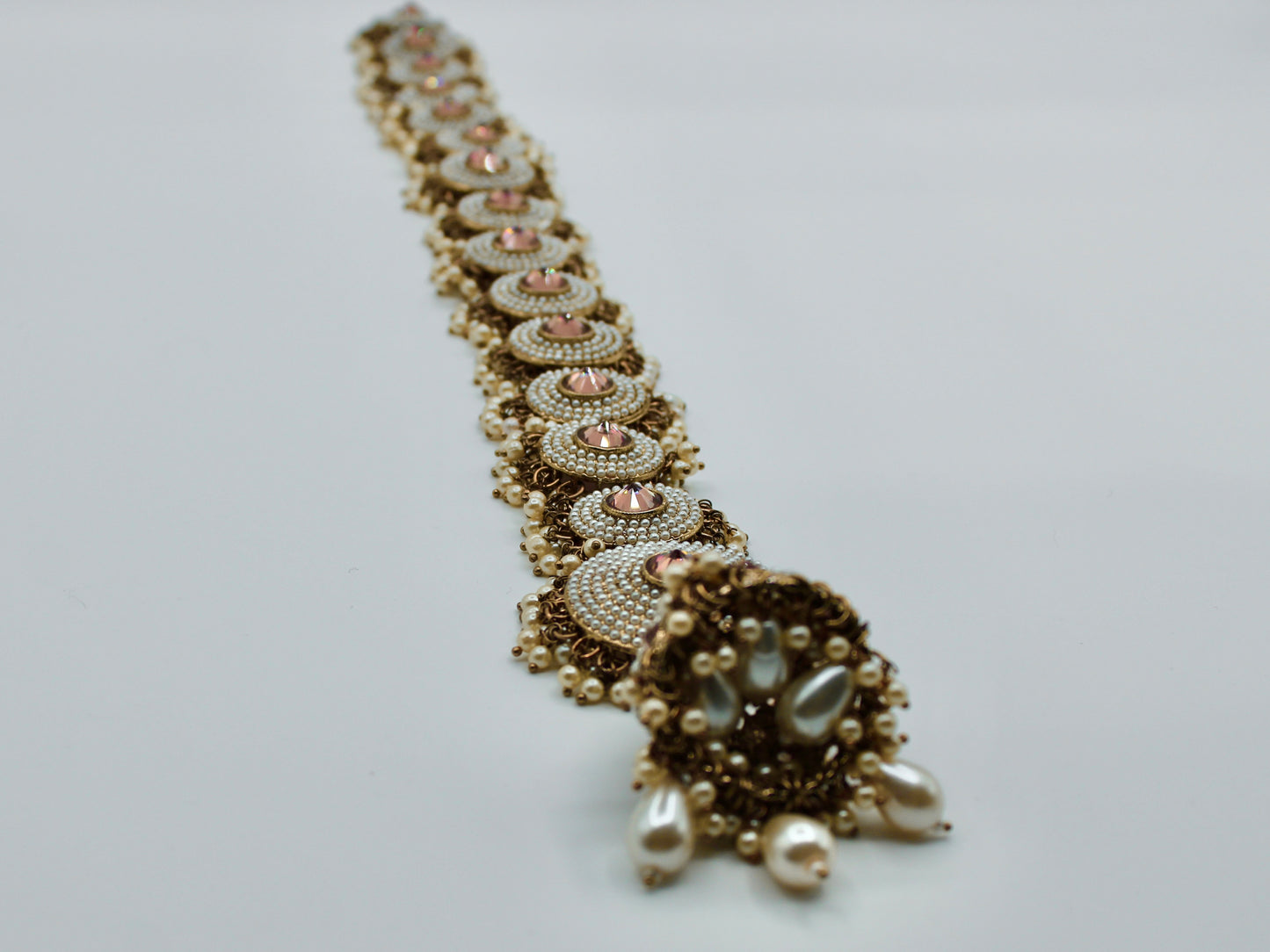 Vintage Zirconia and Faux Pearl Choti - E7019